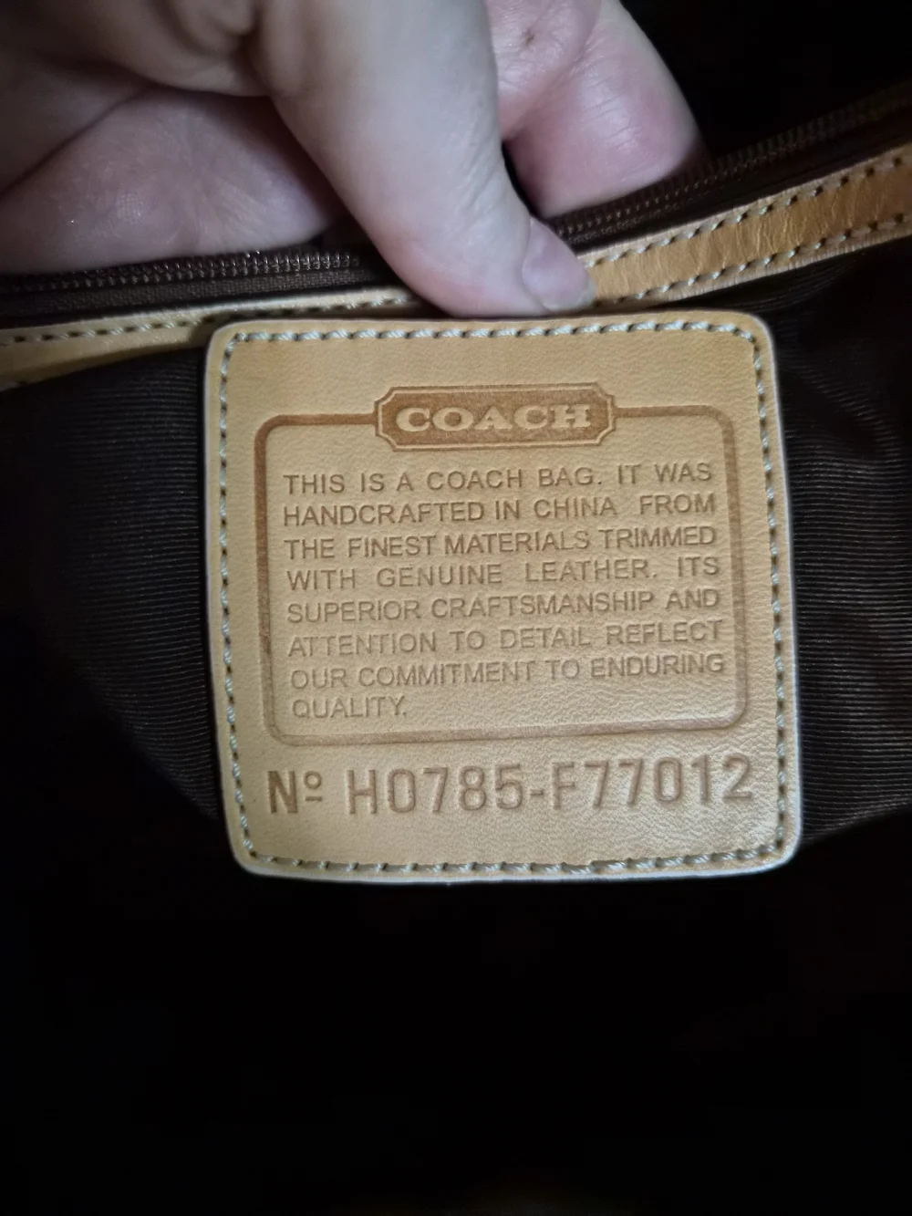 Coach Brown Signature Canvas Tote with Tan Leather Trim